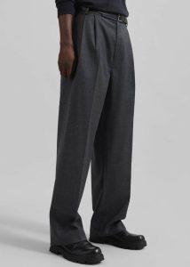 Beo Wool Flannel Suit Pants - Charcoal Bottoms The Frankie Shop Men Grey - Image 4