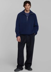 Beo Wool Suit Pants - Navy The Frankie Shop Bottoms Men Blue - Image 2