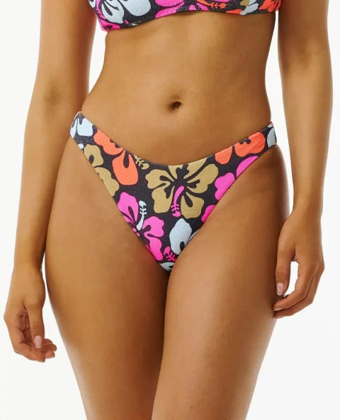 Bikini Bottoms Rip Curl Hibiscus Heat Hi Cut Cheeky Coverage Bikini Bottom Women - Image 5