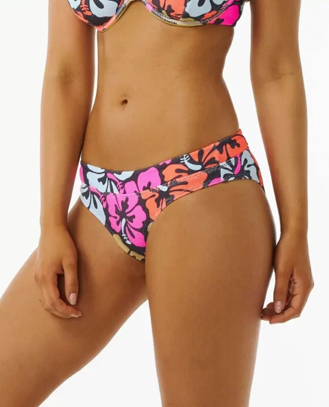 Bikini Bottoms Rip Curl Women Hibiscus Heat Full Coverage Bikini Bottom - Image 2