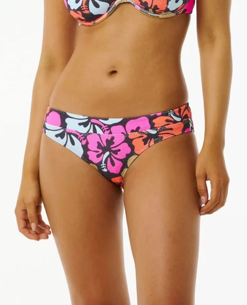 Bikini Bottoms Rip Curl Women Hibiscus Heat Full Coverage Bikini Bottom - Image 5