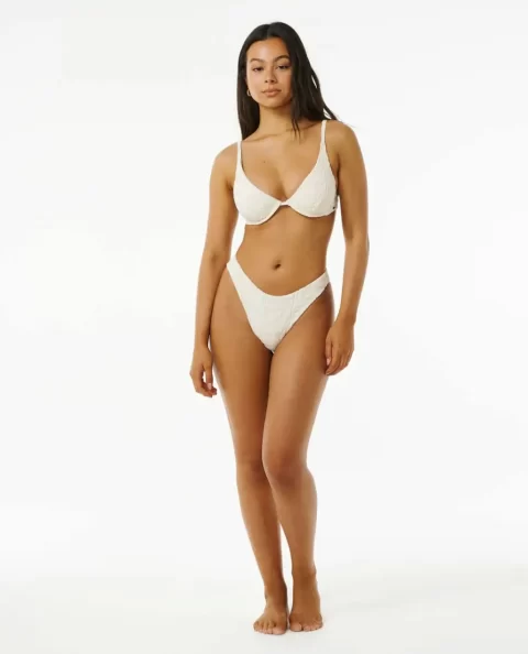 Bikini Bottoms Women Rip Curl Santorini Terry Hi Leg Skimpy Coverage Bikini Bottom - Image 4