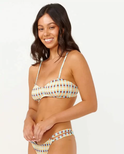 Bikini Tops Rip Curl Women Lottie Check Bandeau Bikini Top - Image 3