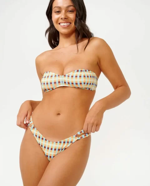 Bikini Tops Rip Curl Women Lottie Check Bandeau Bikini Top