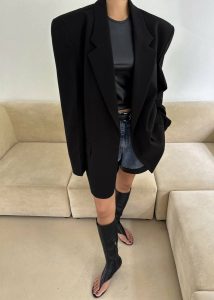 Billie Oversized Blazer - Black Black Women The Frankie Shop Outerwear - Image 5
