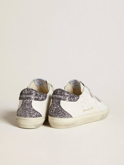 Bio-Based Old School With Perforated Star And Glitter Heel Tab Super-Star Golden Goose Women White - Image 4