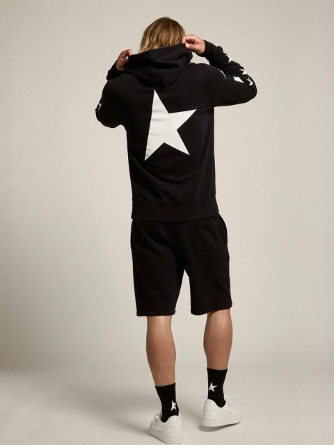 Black Alighiero Star Collection Sweatshirt With Contrasting White Stars Black Golden Goose Men Sweatshirts - Image 4