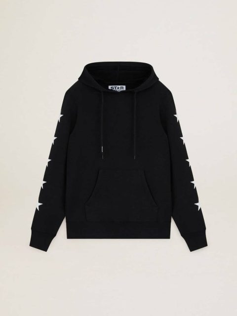 Black Alighiero Star Collection Sweatshirt With Contrasting White Stars Black Golden Goose Men Sweatshirts