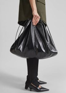 Black Bags The Frankie Shop Women Morgan Crackled Faux Leather Large Pouch - Black - Image 4