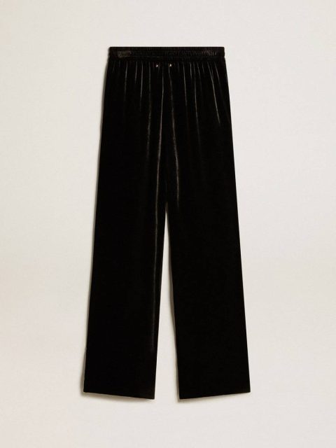 Black Black Joggers With White Embroidery Golden Goose Jeans & Pants Women - Image 5