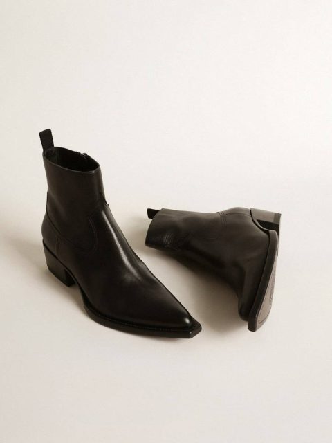 Black Golden Goose Men Boots Men’s Low Debbie Boots In Black Leather - Image 2