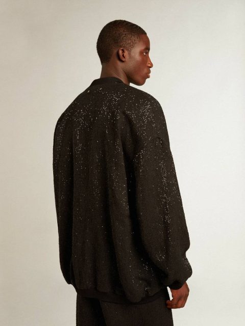 Black Golden Goose Men’s Black Sequined Cardigan-Jacket Knitwear Men - Image 4
