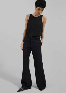 Black Katie Flared Pants - Black Women The Frankie Shop Bottoms - Image 4
