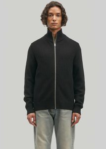 Black Knitwear Men The Frankie Shop Samsøe Samsøe Sadem Zip Cardigan - Black