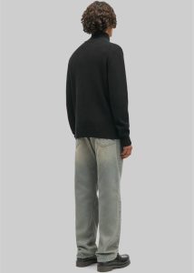 Black Knitwear Men The Frankie Shop Samsøe Samsøe Sadem Zip Cardigan - Black - Image 4