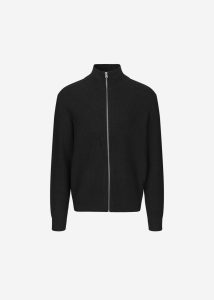 Black Knitwear Men The Frankie Shop Samsøe Samsøe Sadem Zip Cardigan - Black - Image 5