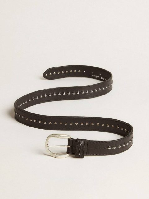 Black Leather Belt With Studs Belts Golden Goose Men Black - Image 4