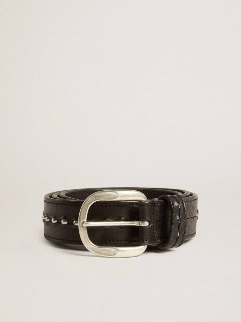 Black Leather Belt With Studs Belts Golden Goose Men Black