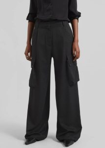 Black Lestel Shimmer Cargo Pants - Black The Frankie Shop Women Bottoms - Image 2