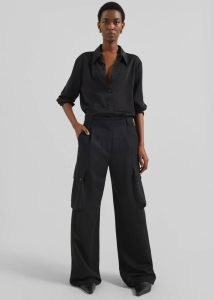 Black Lestel Shimmer Cargo Pants - Black The Frankie Shop Women Bottoms
