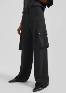Black Lestel Shimmer Cargo Pants - Black The Frankie Shop Women Bottoms - Image 4