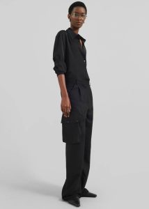 Black Lestel Shimmer Cargo Pants - Black The Frankie Shop Women Bottoms - Image 5