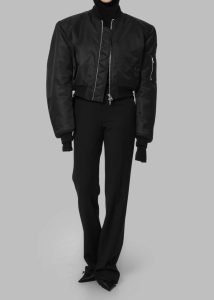 Black Mati Cropped Padded Bomber - Black The Frankie Shop Women Outerwear - Image 2