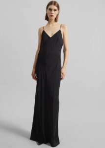 Black Matin Silk Bias Dress - Black The Frankie Shop Dresses Women - Image 2