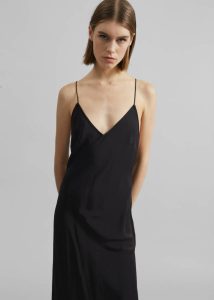Black Matin Silk Bias Dress - Black The Frankie Shop Dresses Women - Image 3