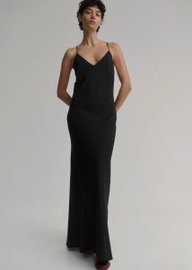 Black Matin Silk Bias Dress - Black The Frankie Shop Dresses Women - Image 4