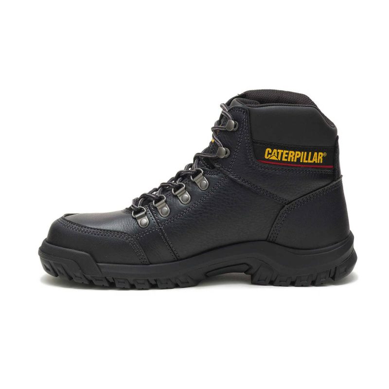 Black Men Cat Boots Men's Outline Steel Toe Work Boot - Image 3