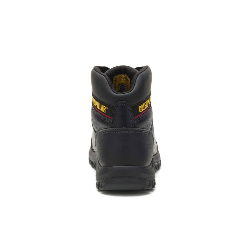 Black Men Cat Boots Men's Outline Steel Toe Work Boot - Image 4