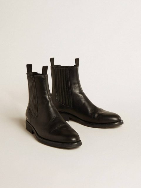 Black Men Golden Goose Boots Men’s Chelsea Boots In Black Leather - Image 2