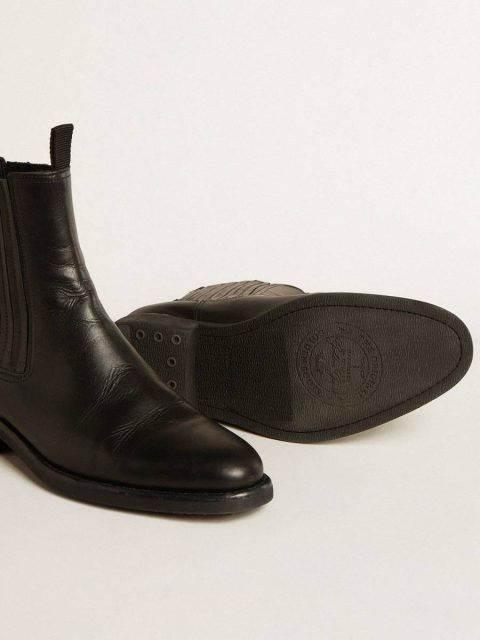 Black Men Golden Goose Boots Men’s Chelsea Boots In Black Leather - Image 4