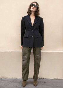 Black Outerwear The Frankie Shop Women Colette Hourglass Blazer - Black - Image 3