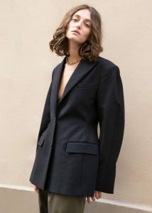 Black Outerwear The Frankie Shop Women Colette Hourglass Blazer - Black - Image 4