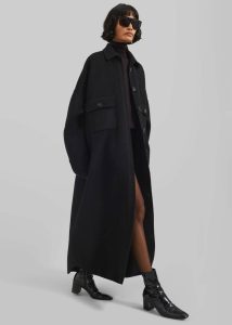 Black Outerwear Women Dallas Wool Overcoat - Black The Frankie Shop - Image 2
