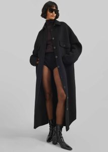 Black Outerwear Women Dallas Wool Overcoat - Black The Frankie Shop