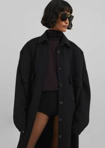 Black Outerwear Women Dallas Wool Overcoat - Black The Frankie Shop - Image 3