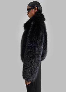 Black Outerwear Women Hope Faux Fur Jacket - Black The Frankie Shop - Image 2