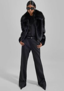 Black Outerwear Women Hope Faux Fur Jacket - Black The Frankie Shop