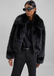 Black Outerwear Women Hope Faux Fur Jacket - Black The Frankie Shop - Image 3