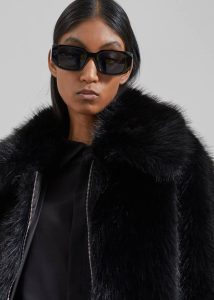 Black Outerwear Women Hope Faux Fur Jacket - Black The Frankie Shop - Image 4