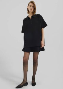 Black Riya Zip-Up Polo - Black The Frankie Shop Tops Women