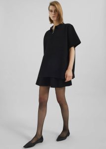 Black Riya Zip-Up Polo - Black The Frankie Shop Tops Women - Image 4