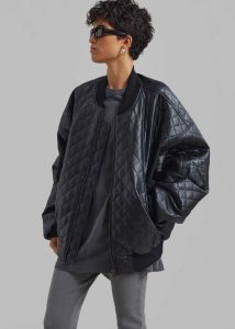 Black Rosalia Quilted Jacket - Black The Frankie Shop Outerwear Women