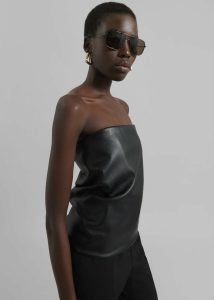 Black Sportmax Lindsey Bandeau Top - Black Women The Frankie Shop Tops - Image 2
