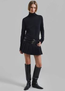Black The Frankie Shop Blake Mini Pleated Skirt - Black Women Bottoms - Image 4