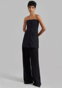 Black The Frankie Shop Cyniah Strapless Vest - Black Women Dresses - Image 5