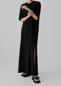 Black The Frankie Shop Lou Oversized Tee Dress - Black Dresses Women